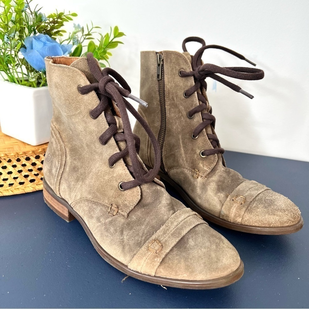 Born Women's Dunay Brown Distressed Suede High Top Lace Up Boot Size 6 Women’s - Picture 5 of 17